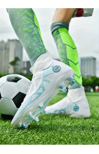 Professional Soccer Cleats, Football Shoes With Long Nail, Non-slip Breathable High Top Fashion Athletic Sneakers