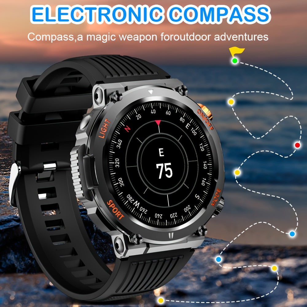 QTLLBT Smart Watch, Wireless Phone Answering, Outdoor Sports Watch, LED Light, High Quality, Compass Fitness Tracker, Pedometer, MMS Display, Suitable for Android, iPhone, Mobile Phone, Smart Watch for Men And Women, Gift
