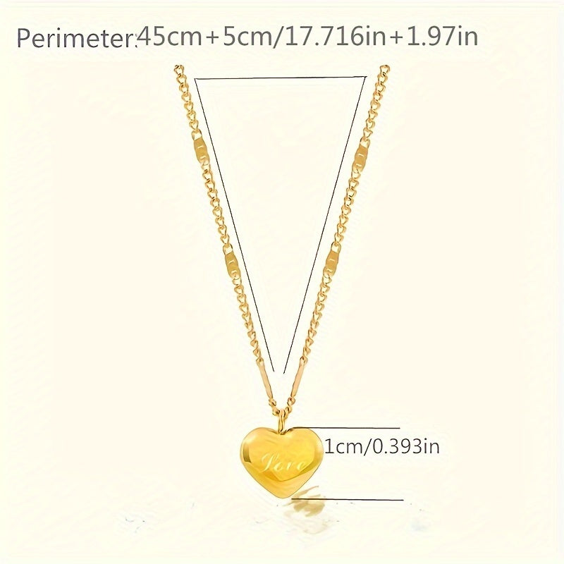 Love Heart Necklace Heart Collarbone Chain For Women Jewelry Gift