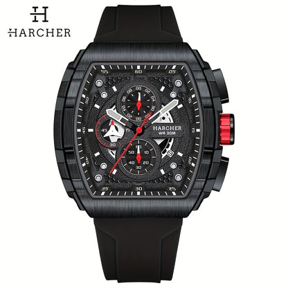 H Men Wristwatches, High-Accuracy Quartz Movement, Silicone Band, Waterproof, Calendar, Multi-Functional Design, Men's Dress Watches