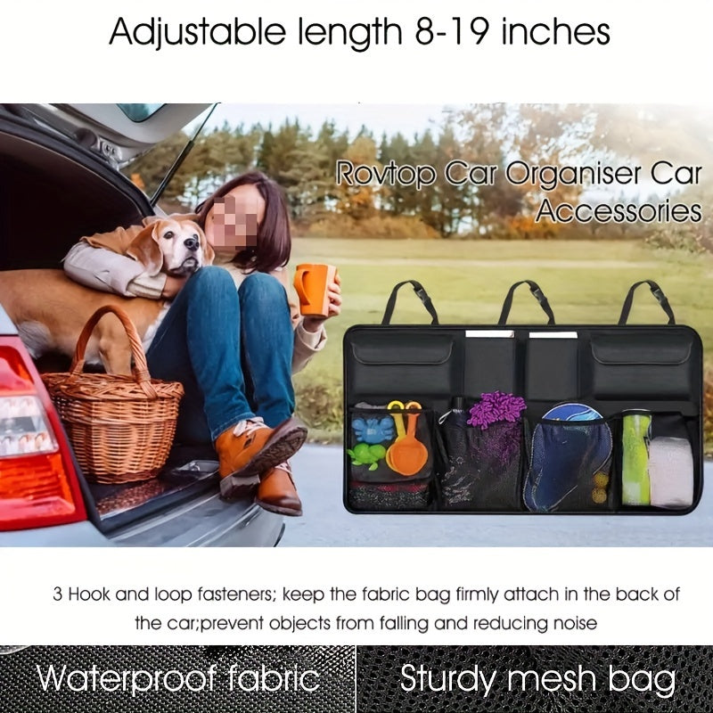 1 Pcs Car Trunk Car Storage Bag, Rear Seat Suspension Car Storage Bag, With 8 Large Storage Bags - For SUVs, Trucks, Vans - Your Space Saving Expert