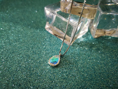 925 Silver Necklace Female Ins Simple Aurora Gradient Moonstone