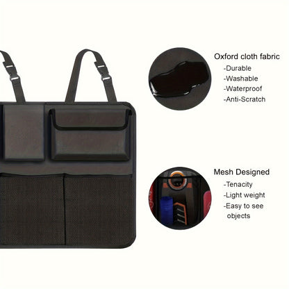 1 Pcs Car Trunk Car Storage Bag, Rear Seat Suspension Car Storage Bag, With 8 Large Storage Bags - For SUVs, Trucks, Vans - Your Space Saving Expert