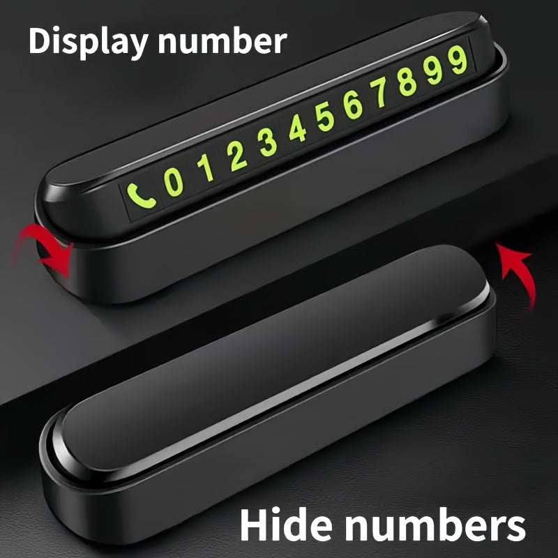 1pc Creative Temporary Parking Phone Number Plate, Car Moving Number Plate, Car Interior Accessories