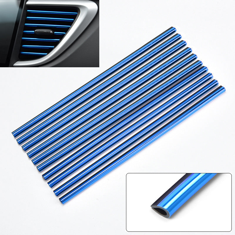 10pcs 20cm Car Air Conditioner Decoration Strip For Vent Outlet, U Shape Moulding Trim Strips, Styling Car Door Edge Corner Protector