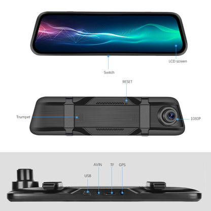 Streaming Media Car Car Dual Lens Smart Touch Rearview Mirror Tachograph