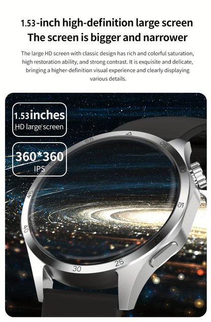 2025 New NFC Smart Watch For Men GPS Motion Trajectory 360*360 HD Screen AI Voice Wireless Call Smartwatch Sports Watch For Men Father'S Day Gift