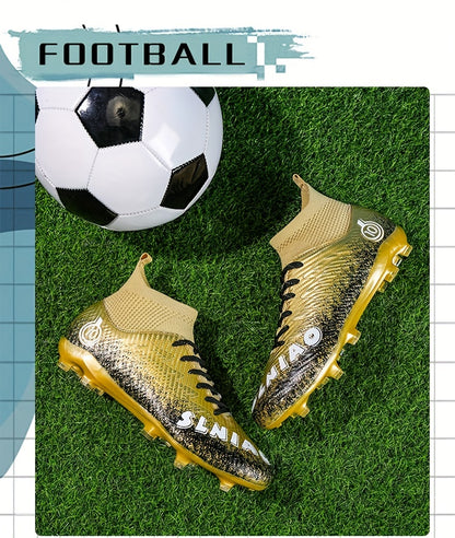 Foreign Trade Large Size High Top Football Shoes Men's Long Nail Competition Special Training Shoes Professional Football Shoes