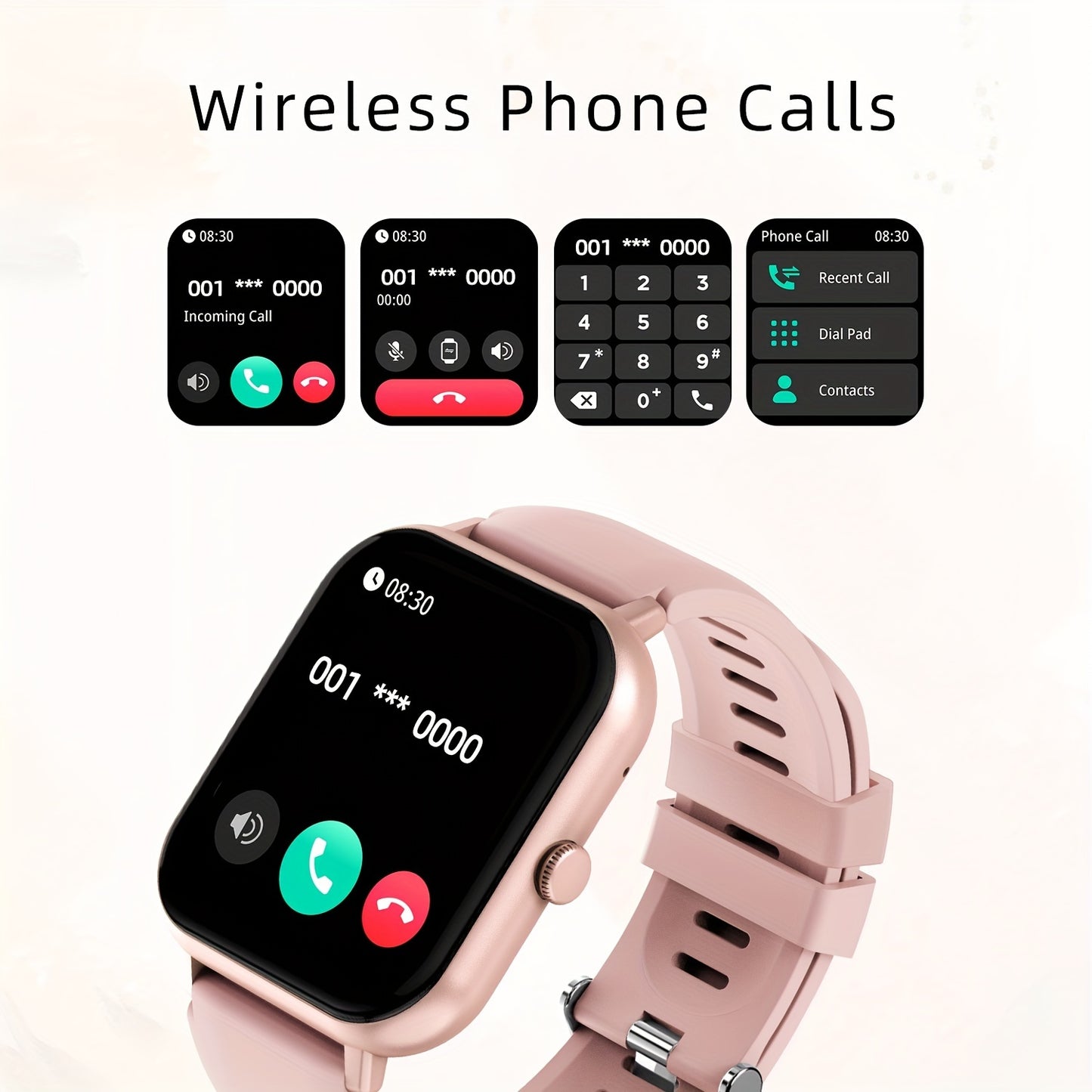 LIFEBEE Smartwatch For Men And Women, 4.65 Cm Full Touch Screen Smartwatch With Answer/Make Calls For Phone, Fitness Tracking Watch With 100+ Exercise Modes, Pedometer, Distance, Calories