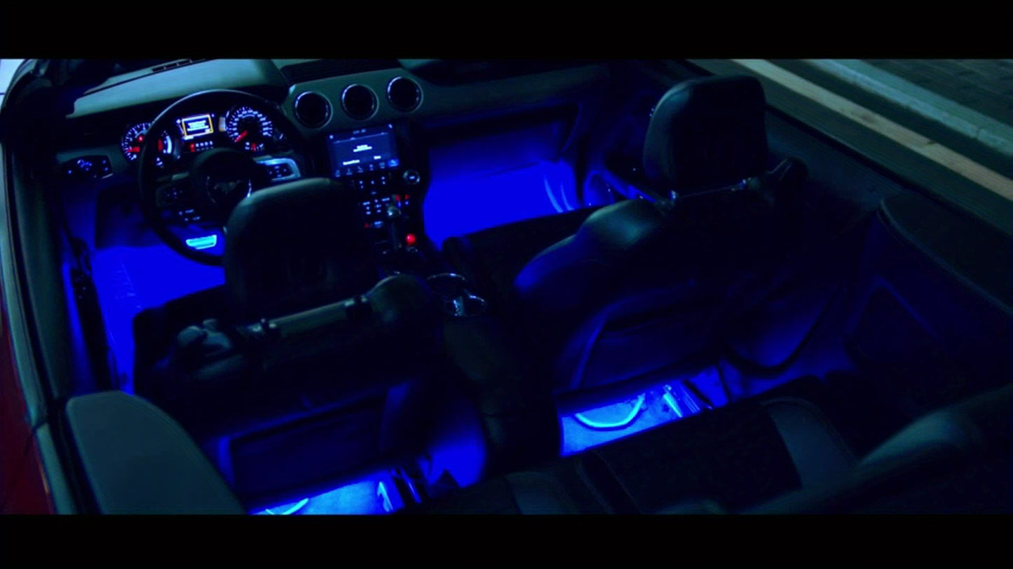 RGB Interior Car Lights, Car LED Ambient Lights, smart Car Interior Lights With 44-Key Remote Control And App Control, water-resistant, with DIY Mode And Music Mode, Can Switch Colors With The Rhythm Of Music, Suitable For Ca