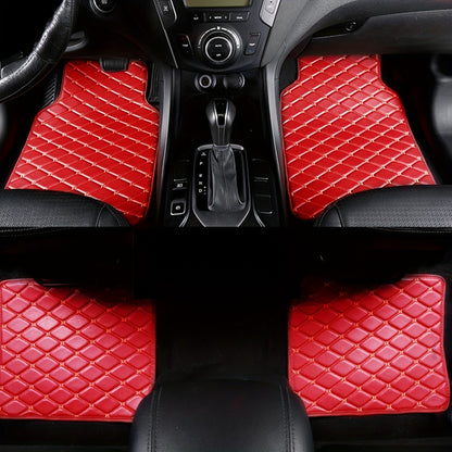 4pcs Car Floor Mats Universal Waterproof Front Rear Full Set Auto Rugs Faux Leather Car Carpet Accessories Interior