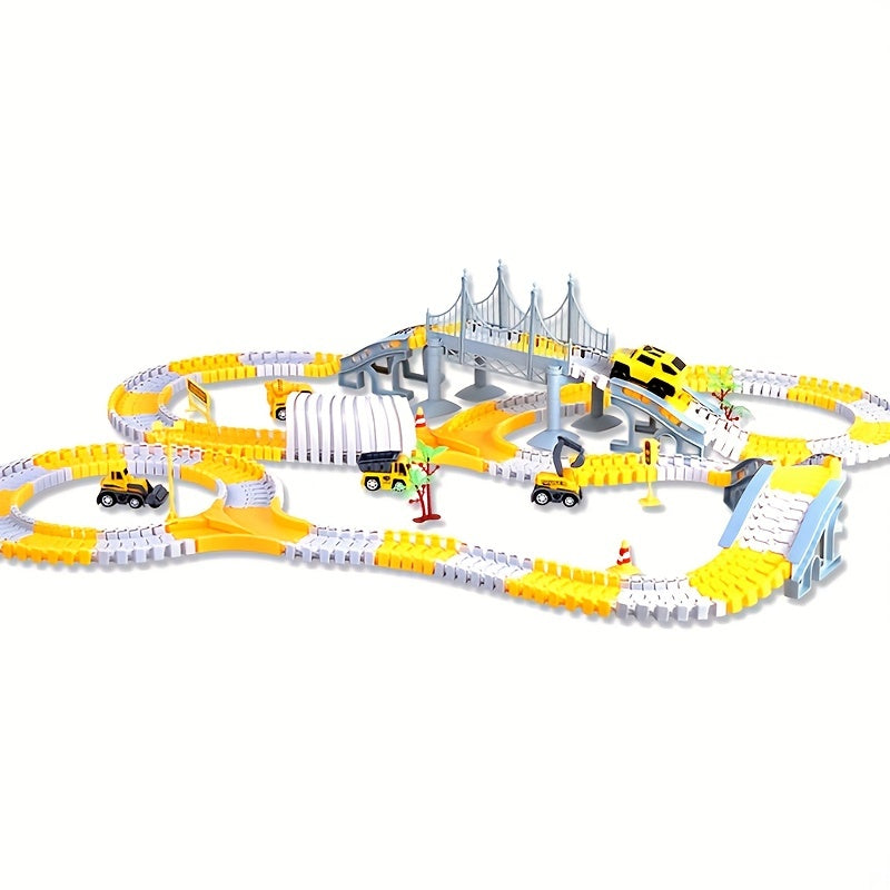 Children's Educational Toys, Track Car, Small Train, DIY Electric Track, Engineering Car Christmas, Halloween, Thanksgiving Day Gift Halloween Gift