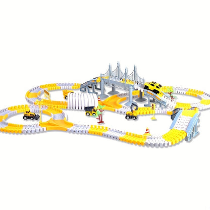 Children's Educational Toys, Track Car, Small Train, DIY Electric Track, Engineering Car Christmas, Halloween, Thanksgiving Day Gift Halloween Gift