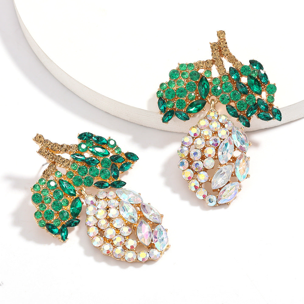 Fashion Exaggerated Glass Diamond Rhinestone Set Diamond Earrings