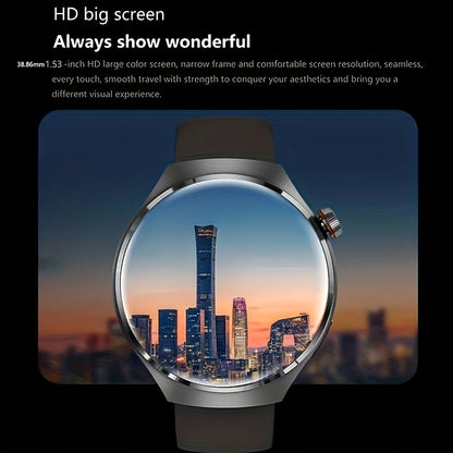 2024 New NFC Smart Watch Men Watch 4 Pro AMOLED 360*360 HD Screen AI Voice Wireless Call Smart Watch For Men Motion Trajectory Compass Smartwatch Men Sports Fitness Watches