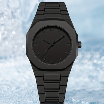 4pcs Modern Minimalist Black Quartz Watch Set - Roman Numeral Dial, Unisex Business & Casual Watches with Silicone Strap, Elegant Gift Box Included for Men & Women - Affordable Luxury Analog Watches for Everyday & Special Occ