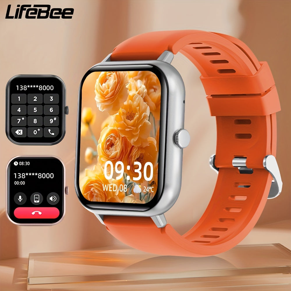LIFEBEE Smartwatch For Men And Women, 4.65 Cm Full Touch Screen Smartwatch With Answer/Make Calls For Phone, Fitness Tracking Watch With 100+ Exercise Modes, Pedometer, Distance, Calories