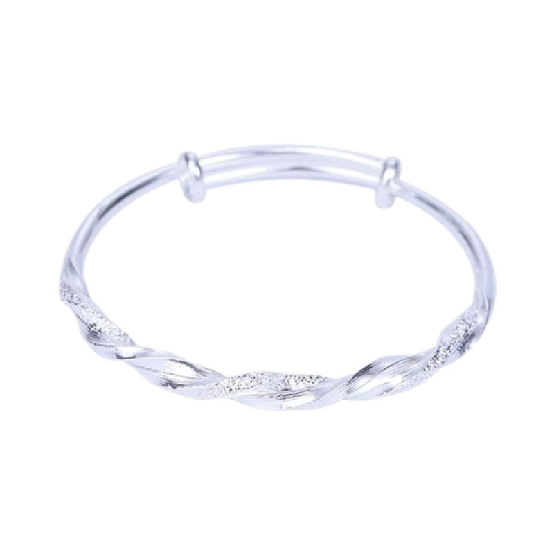 1pc, Silvery Simple Cuff Bracelets, Mobius Nail Sand Bracelet, Round Bangle, Female Jewelry, Bracelet Packs, Birthday Gifts, Holiday Gifts, Mother's Day Gifts, Party Favors