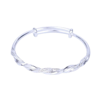 1pc, Silvery Simple Cuff Bracelets, Mobius Nail Sand Bracelet, Round Bangle, Female Jewelry, Bracelet Packs, Birthday Gifts, Holiday Gifts, Mother's Day Gifts, Party Favors