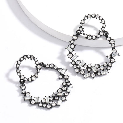 Fashion Exaggerated Glass Diamond Rhinestone Set Diamond Earrings