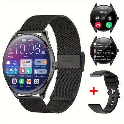 Ultra Thin Smartwatch For Men And Women Gift, 3.63 Cm Full Touch Screen With SMS And Make/Answer Call, For Android/IPhone, Fitness Activity Tracking Watch, Many Sport Modes, Pedometer, Distance, 100+ Exercise Modes