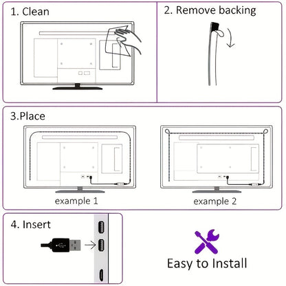 1 Set RGB 5050 LED Strip Lights, 3 Key Remote Control, 5V USB LED Strip Flexible Ribbon Diode Strap, For TV Backlight Room Decoration, Night Light For Party Use