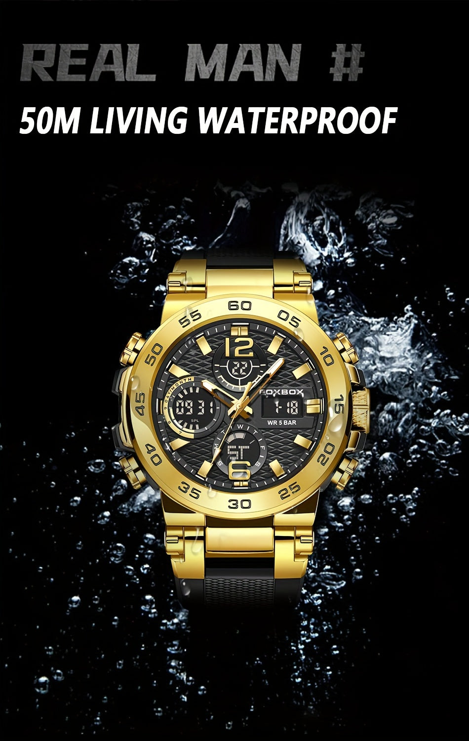 New Watches For Women, Clock Alarm LCD Dual Display Wristwatch Quartz Military Sports Women Watch for Women & Men