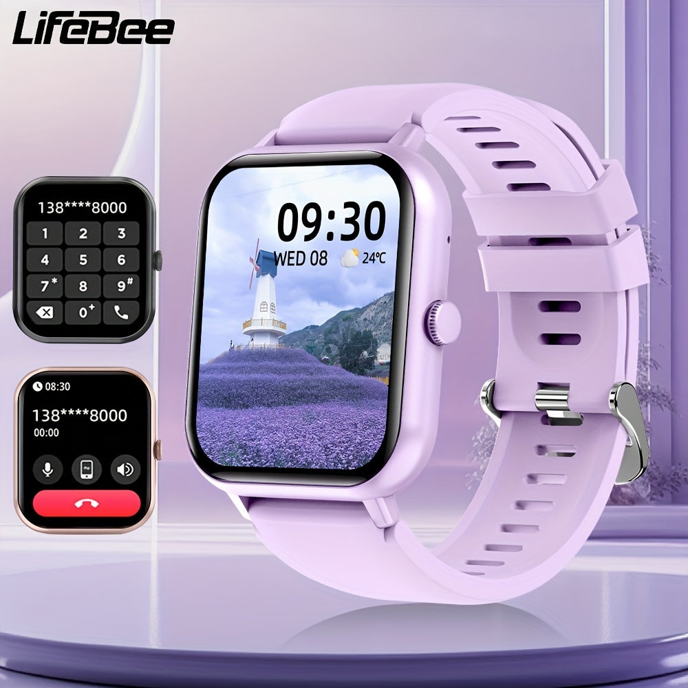 LIFEBEE Smartwatch For Men And Women, 4.65 Cm Full Touch Screen Smartwatch With Answer/Make Calls For Phone, Fitness Tracking Watch With 100+ Exercise Modes, Pedometer, Distance, Calories