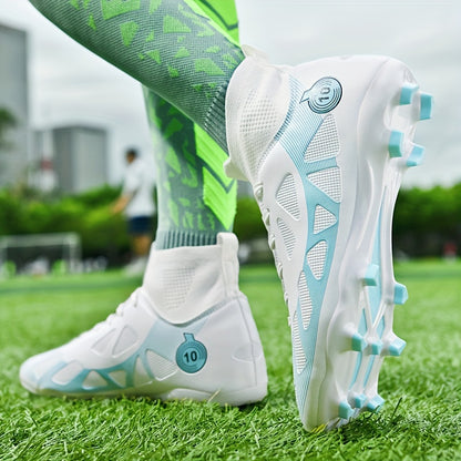 Professional Soccer Cleats, Football Shoes With Long Nail, Non-slip Breathable High Top Fashion Athletic Sneakers