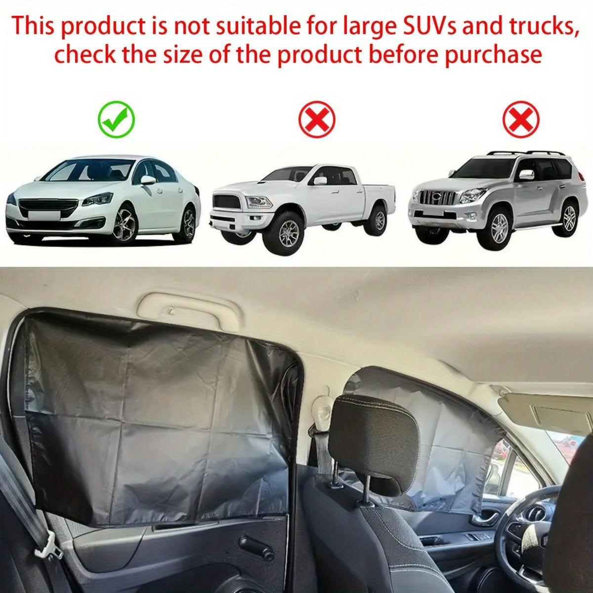 Set of 4 Magnetic Sunshades, Designed for Vehicle Side Windows, UV Protection and Heat Insulation Windshield Cover. Suitable for All Vehicles to Ensure Privacy. Front Window Shade with Anti-Sunlight Thermal Blocking Cooler Co