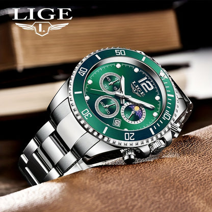 LIGE Watches men&women's Top Brand Luxury Clock Casual Stainless Steel men&women's Watch Sports Quartz Chronograph, Suitable for Women&women