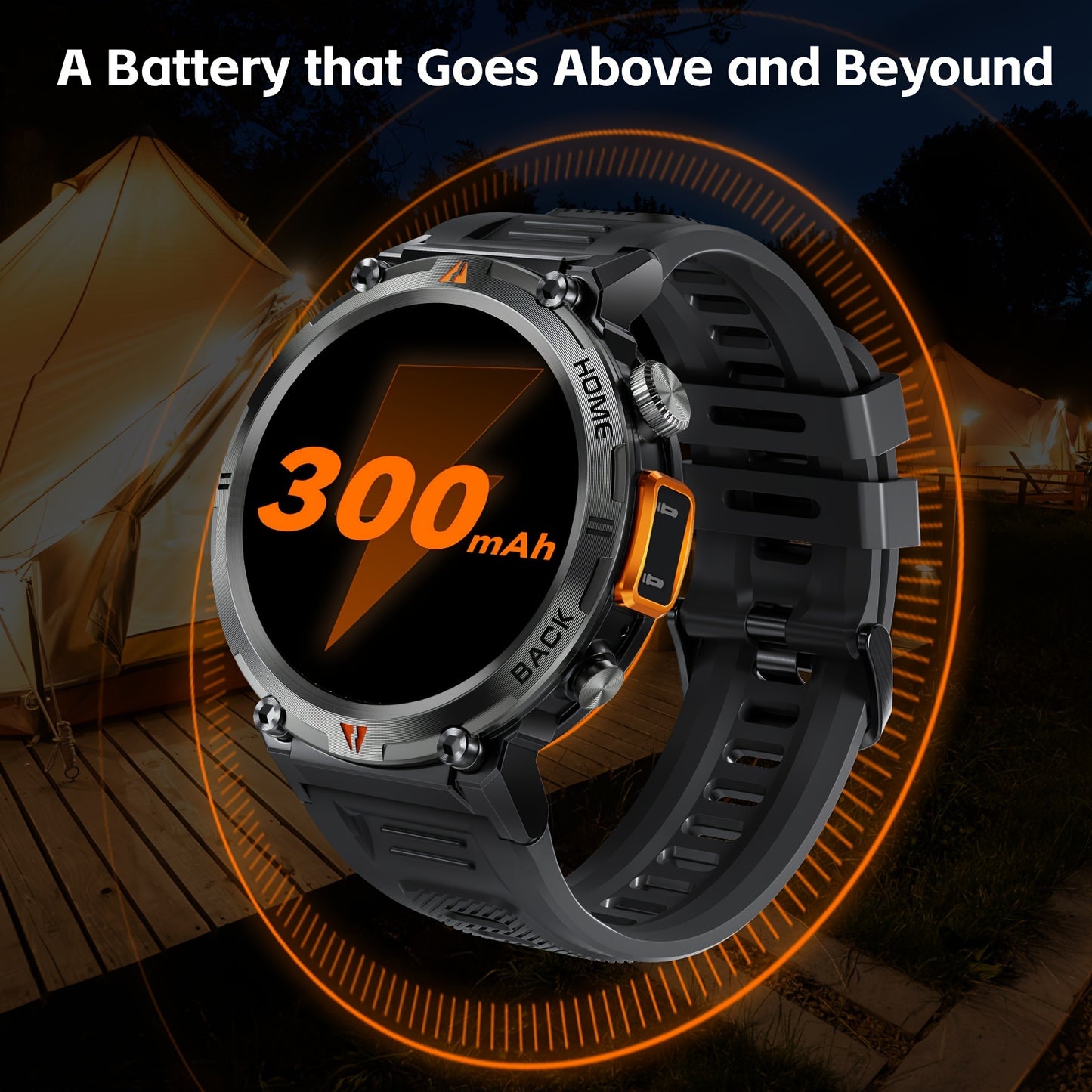 KE3 Sports Smart Watch for Men with Flashlight, LED Lighting, Answer/Make Calls, IPX8 Outdoor Sports Watch, Fitness Tracker, Pedometer, HD Touch Smartwatch, Smart Watches Compatible with iPhone And Android Phones