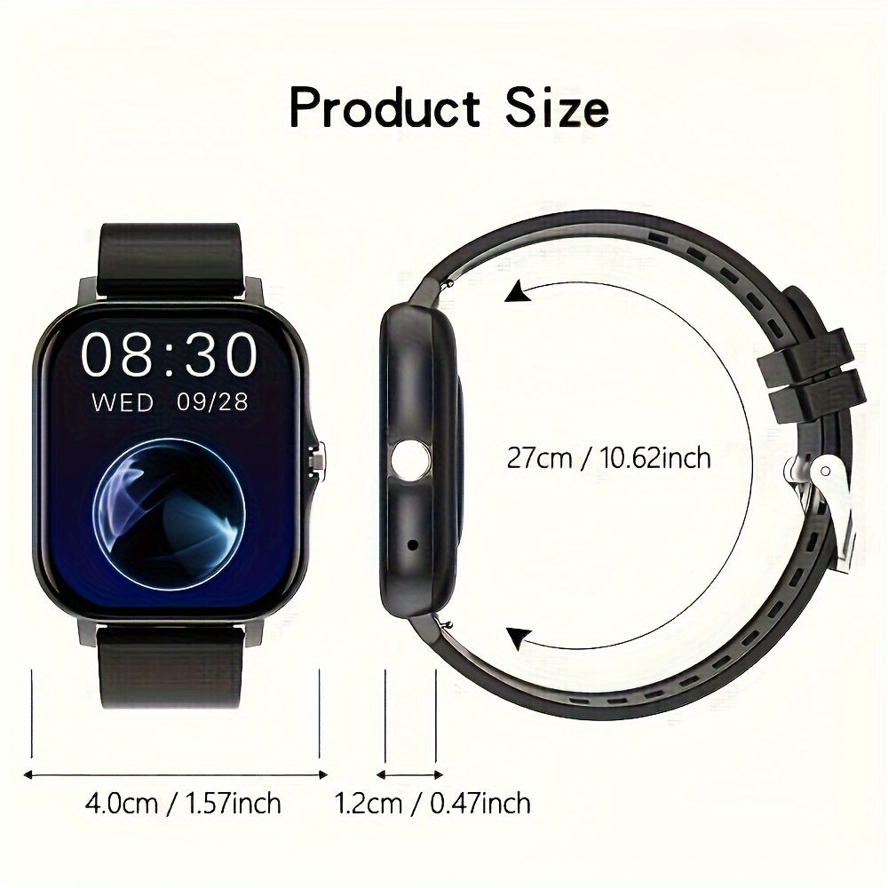 Smart Watch With Wireless Calling/Dialing, Multiple Sports Modes, Fitness Tracker, Customizable Wallpaper, Compatible With IPhone/Android, Sporty Smartwatch With Health Monitoring