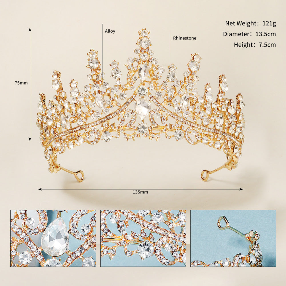 Retro Luxury Diamond Alloy Crown Europe And America