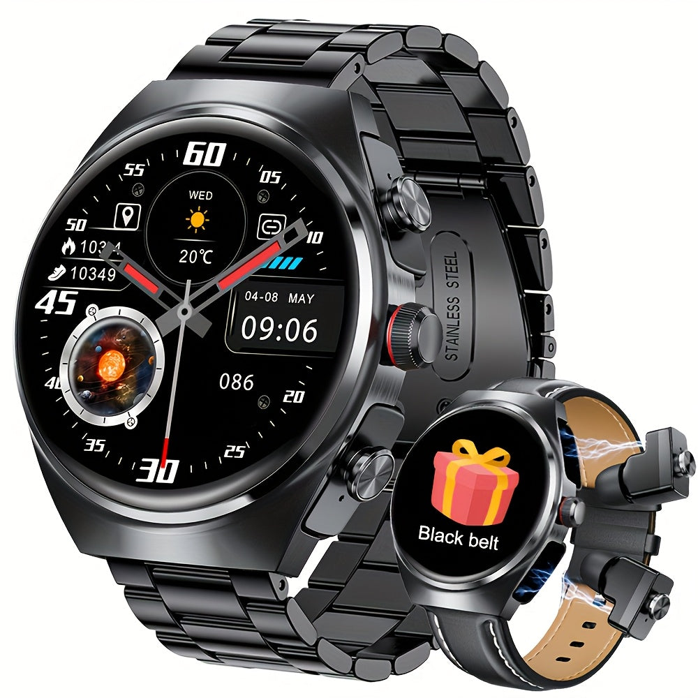 [Full HD | TWS] 2025 New TWS Sports Headset + Outdoor Smartwatch | Full HD Screen Alloy Shell, 400mAh Battery Long Life, News Alerts, Answer Phone