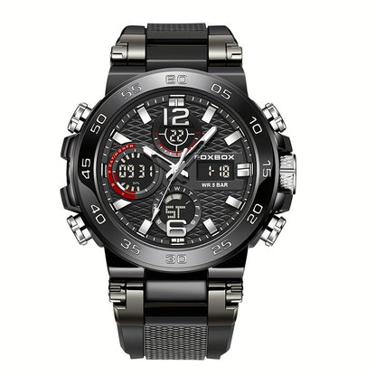 Men's Sports Watch, Waterproof Dual Display Digital Quartz Watch, Alarm Clock Chronograph Multifunction Luminous Watch, Ideal choice for Gifts
