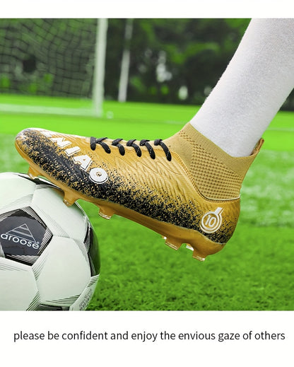 Foreign Trade Large Size High Top Football Shoes Men's Long Nail Competition Special Training Shoes Professional Football Shoes