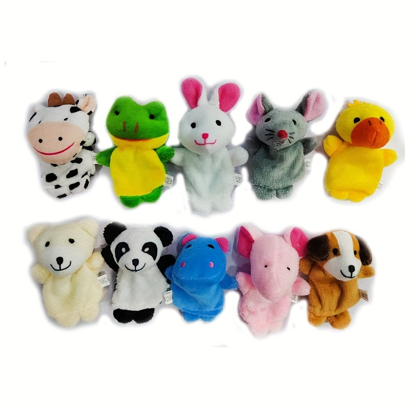 10pcs Mini Animal Finger Puppets Set, Small Cartoon Animal Finger Toys, Educational Family Time Story Time Toys, Party Favors For Shows, Playtime, Schools easter gift