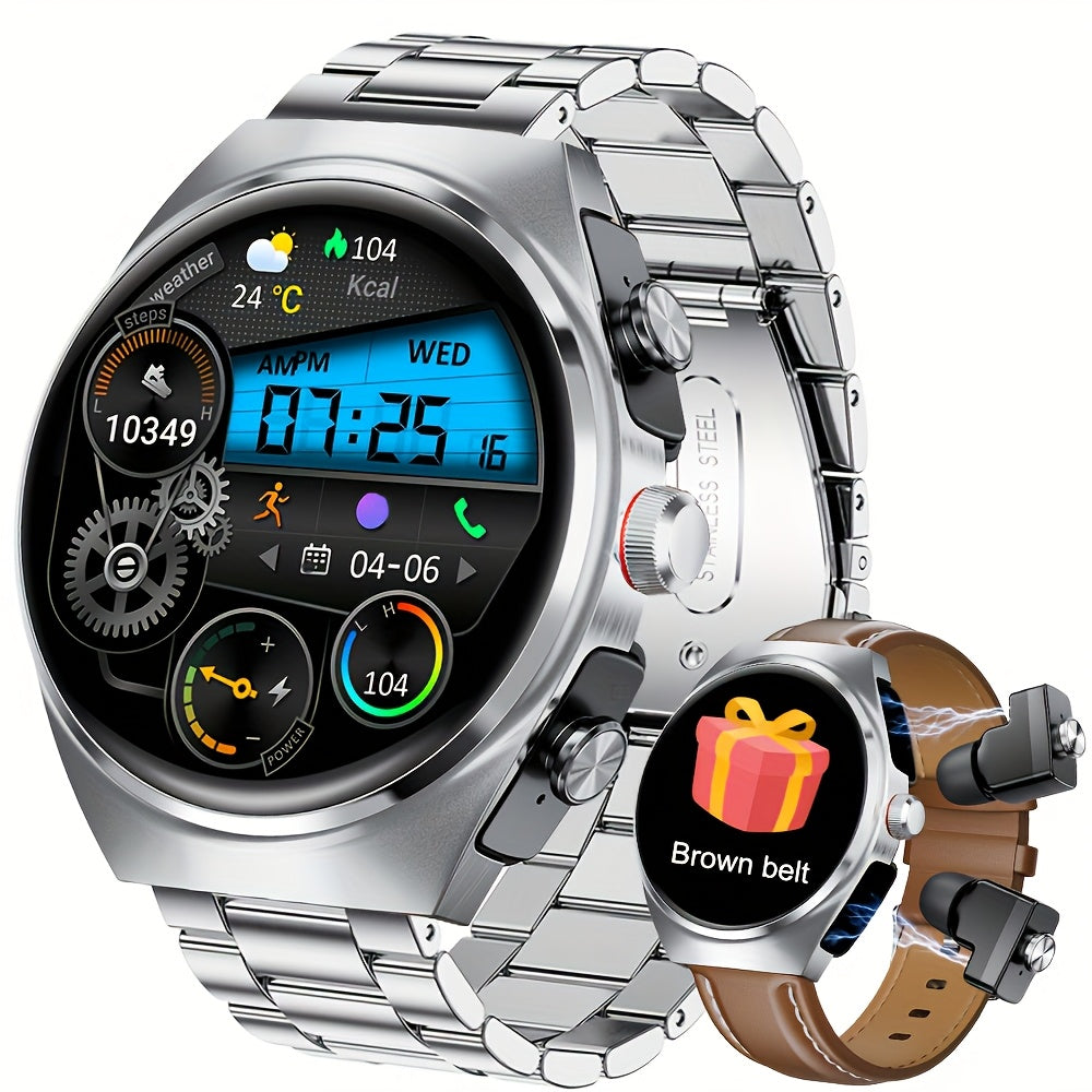 [Full HD | TWS] 2025 New TWS Sports Headset + Outdoor Smartwatch | Full HD Screen Alloy Shell, 400mAh Battery Long Life, News Alerts, Answer Phone