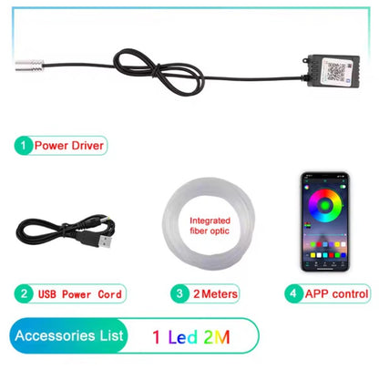 Car Interior Luminescent Light Ambience Light 64 Color Optical Fiber