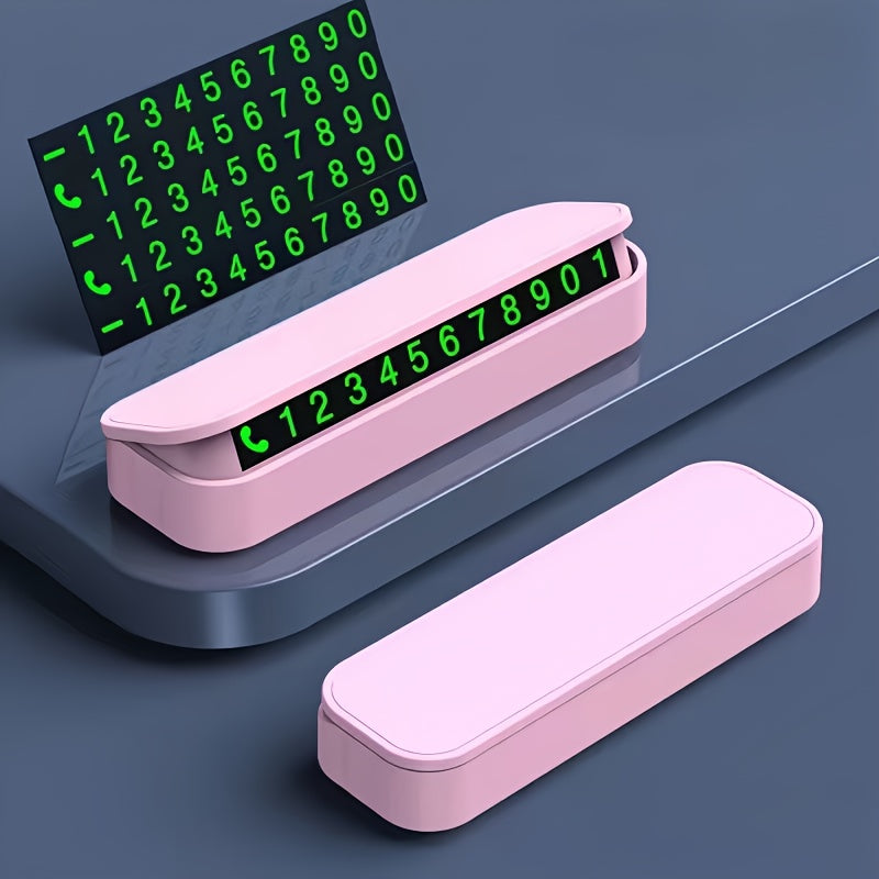 1pc Creative Temporary Parking Phone Number Plate, Car Moving Number Plate, Car Interior Accessories