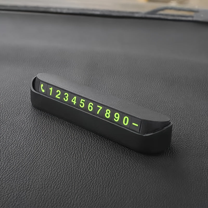 1pc Creative Temporary Parking Phone Number Plate, Car Moving Number Plate, Car Interior Accessories