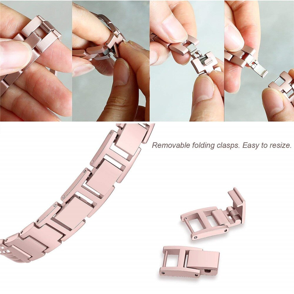 Rhinestone stainless steel watch strap