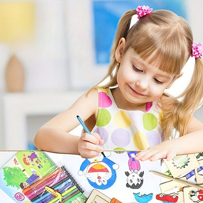 20pcs Wooden Drawing Stencils Kit, Drawing Board Toys Coloring Puzzle Arts Crafts Set, Educational Toys