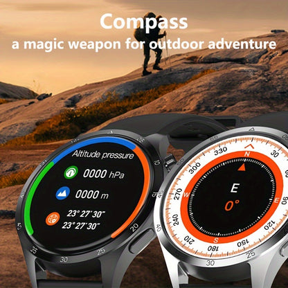 2025 New NFC Smart Watch For Men GPS Motion Trajectory 360*360 HD Screen AI Voice Wireless Call Smartwatch Sports Watch For Men Father'S Day Gift