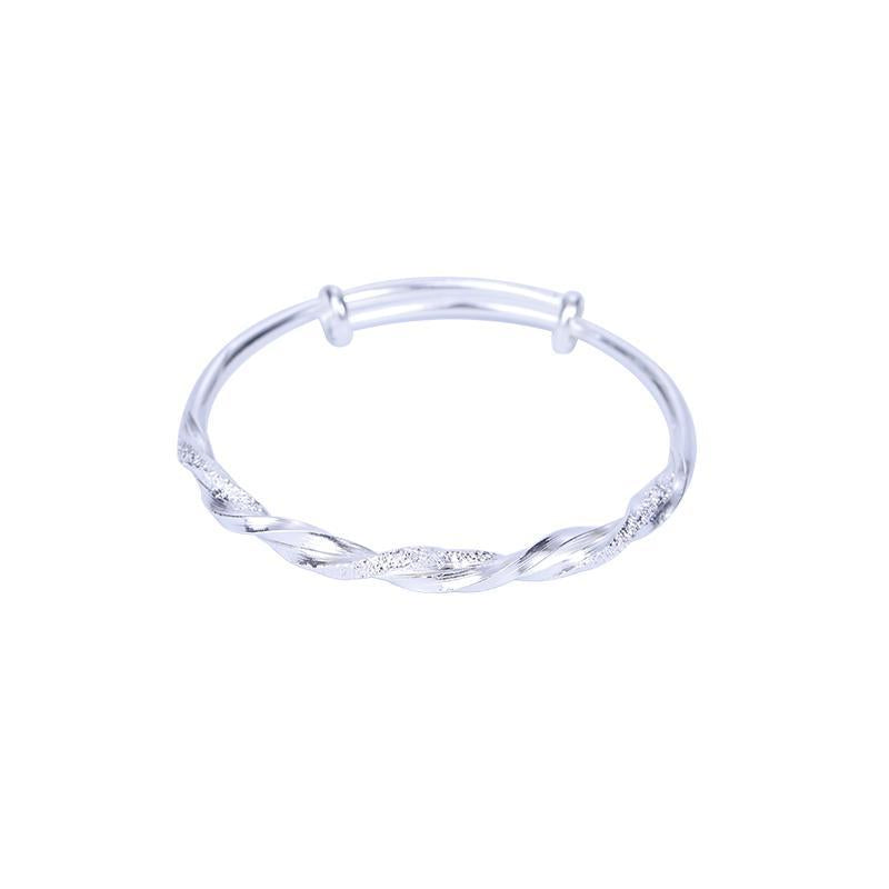 1pc, Silvery Simple Cuff Bracelets, Mobius Nail Sand Bracelet, Round Bangle, Female Jewelry, Bracelet Packs, Birthday Gifts, Holiday Gifts, Mother's Day Gifts, Party Favors