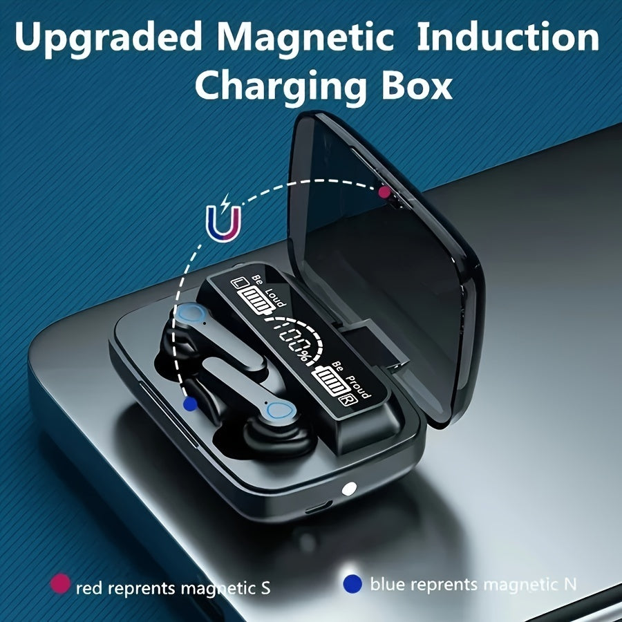 Konroy Wireless Earbuds, HiFi Digital LED Display Stereo Gaming Earbuds Wireless Headphones, TWS Wireless Earphones In-Ear Ear Buds, For Gaming, Workout, Sports, Work, Running, Gym