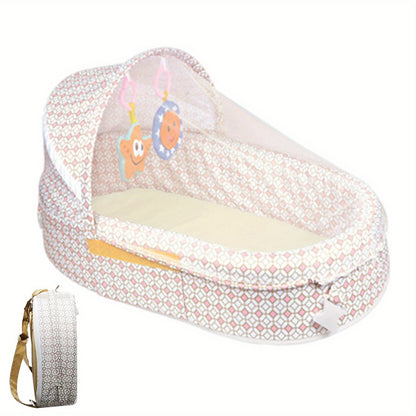 Travel-Ready Portable Bassinet For Babies, Foldable, Sun Protection, Breathable Mosquito Net & Toys, Halloween, Thanksgiving And Christmas Gift Carnival