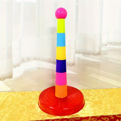 1 Tower 18 Laps/1 Tower 12 Laps Set Children's Loop Toys Folding Music Loop Kindergarten Throw Loop Game Props Family Parent-child