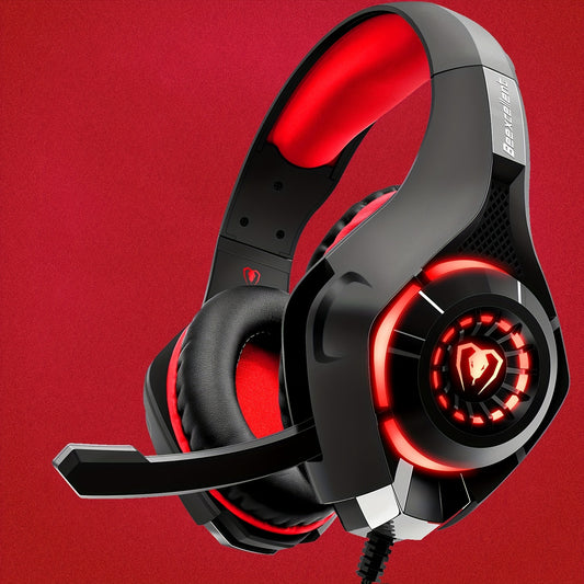 Gaming Headset for PS4 PS5 Xbox One Switch PC with Noise Canceling Mic, Deep Bass Stereo Sound